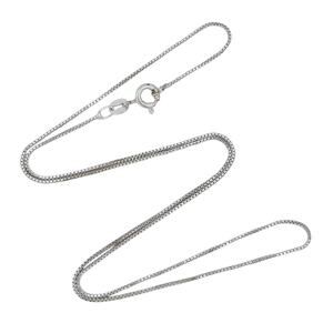 Estate Italy Sterling Silver 925 0.9mm Box Chain Necklace 18"